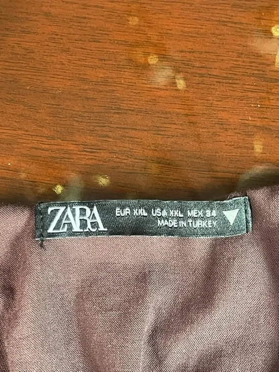 ZARA XXL Brown Textured Cotton Crop Tank Top Button Front Flowy Boho Cottagecore - Picture 7 of 8